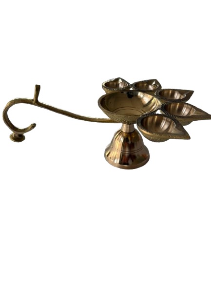 Five-Faced Oil Lamp (Panchmukhi Aarti Diya)