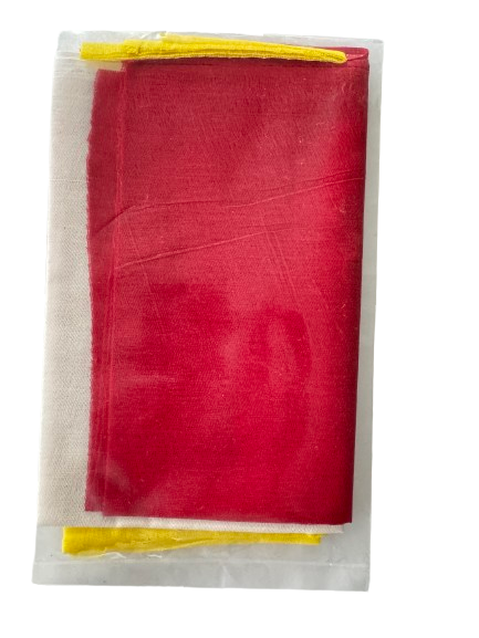 Red, White, Yellow Cloth - Dhwaja For Puja